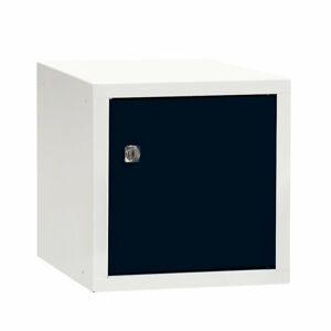 Odkladacia skrinka CUBE, čierna/ biela, 270x270x350 mm