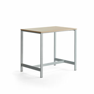 Stôl VARIOUS, 1200x800x1050 mm, strieborná, dub