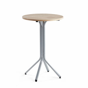 Stôl VARIOUS, Ø700x1050 mm, strieborná, dub