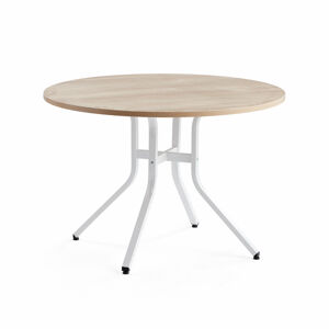 Stôl VARIOUS, Ø1100x740 mm, biela, dub