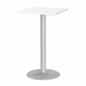 Barový stôl BIANCA, 700x700 mm, biely, šedá podnož