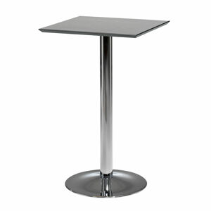 Barový stôl BIANCA, 700x700 mm, čierny, chrómová podnož