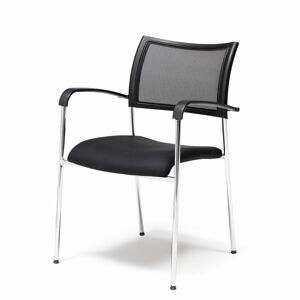 Konferenčná stolička TORONTO, textilný poťah, čierna/chróm