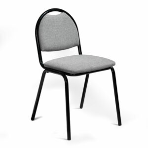 Jedálenská stolička WARREN, šedé čalúnenie / čierna, celková šírka 495 mm