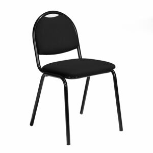Jedálenská stolička WARREN, čierna koženka / čierna, celková šírka 495 mm