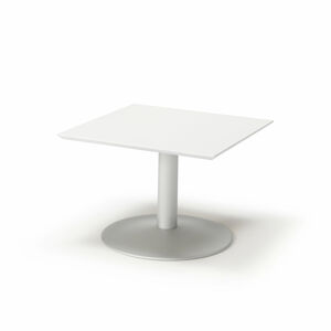 Konferenčný stolík CROSBY, 700x700x500 mm, biela / šedá