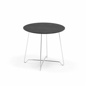 Kaviarenský stolík IRIS, výška 460 mm, chróm / čierna