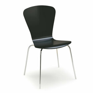 Jedálenská stolička MILLA, čierna / chróm