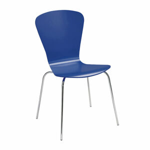 Jedálenská stolička MILLA, modrá / chróm