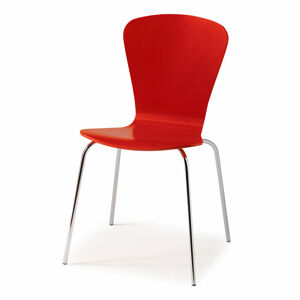 Jedálenská stolička MILLA, červená / chróm