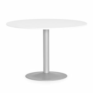 Okrúhly jedálenský stôl LILY, Ø 1100x750 mm, biely, šedá podnož