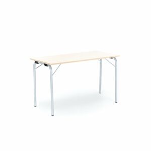 Skladací stôl NICKE, 1200x500x720 mm, laminát - breza, strieborná