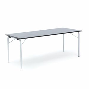 Skladací stôl NICKE, 1800x700x720 mm, linoleum - tmavošedá, strieborná