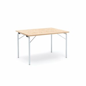 Skladací stôl NICKE, 1200x800x720 mm, linoleum - béžová, strieborná