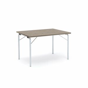 Skladací stôl NICKE, 1200x800x720 mm, linoleum - svetlošedá, strieborná