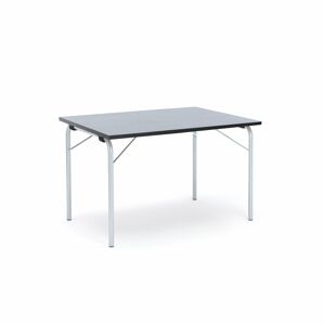 Skladací stôl NICKE, 1200x800x720 mm, linoleum - tmavošedá, strieborná