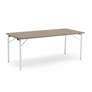 Skladací stôl NICKE, 1800x800x720 mm, linoleum - svetlošedá, strieborná
