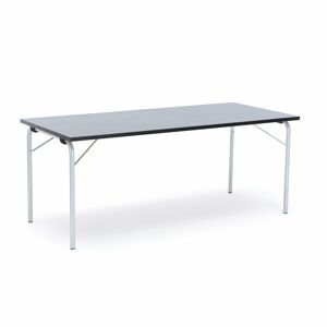 Skladací stôl NICKE, 1800x800x720 mm, linoleum - tmavošedá, strieborná