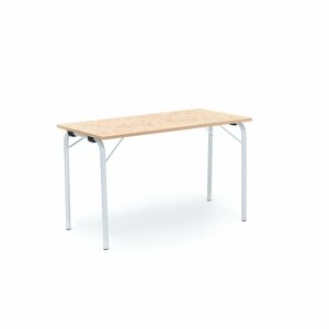 Skladací stôl NICKE, 1200x500x720 mm, linoleum - béžová, strieborná