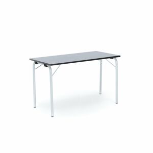 Skladací stôl NICKE, 1200x500x720 mm, linoleum - tmavošedá, strieborná
