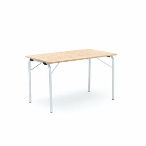 Skladací stôl NICKE, 1200x700x720 mm, linoleum - béžová, strieborná