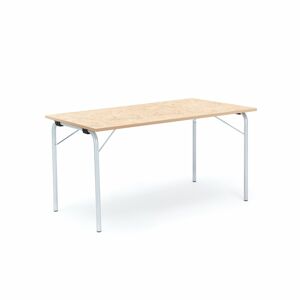 Skladací stôl NICKE, 1400x700x720 mm, linoleum - béžová, strieborná