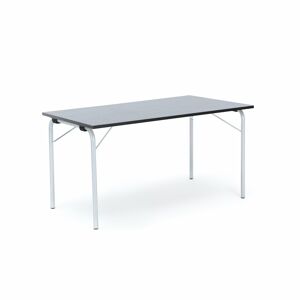 Skladací stôl NICKE, 1400x700x720 mm, linoleum - tmavošedá, strieborná