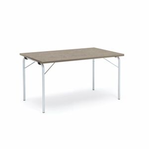 Skladací stôl NICKE, 1400x800x720 mm, linoleum - svetlošedá, strieborná