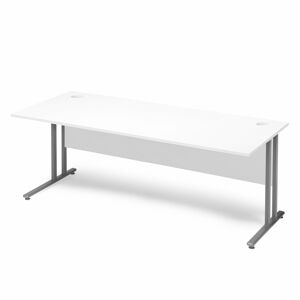 Kancelársky pracovný stôl FLEXUS, rovný, 1800x800 mm, biela