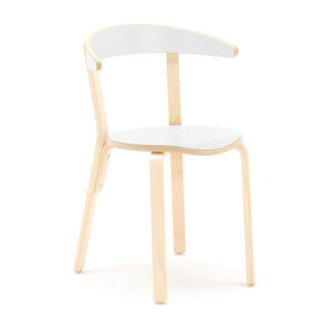 Detská jedálenská stolička LINUS, V 450 mm, breza, laminát - biela