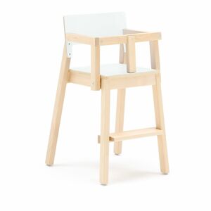Detská jedálenská stolička LOVE, V 500 mm, breza, laminát - biela
