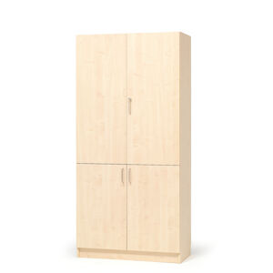 Drevená úložná skriňa THEO, 4 dvere, 1000x320x2100 mm, breza