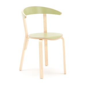 Detská jedálenská stolička LINUS, V 450 mm, breza, laminát - zelená