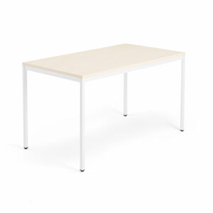 Kancelársky pracovný stôl QBUS, 1400x800 mm, breza/biela