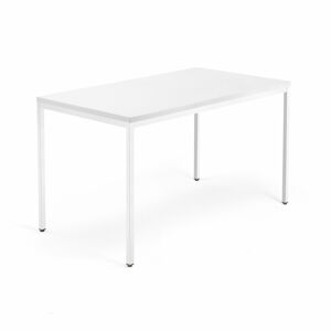 Kancelársky pracovný stôl QBUS, 1400x800 mm, biela/biela