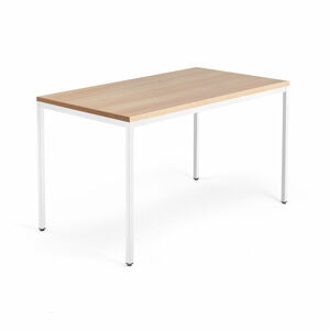 Kancelársky pracovný stôl QBUS, 1400x800 mm, dub/biela