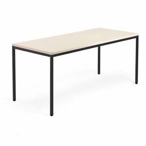 Kancelársky pracovný stôl QBUS, 1800x800 mm, breza/čierna
