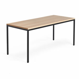 Kancelársky pracovný stôl QBUS, 1800x800 mm, dub/čierna