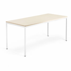 Kancelársky pracovný stôl QBUS, 1800x800 mm, breza/biela