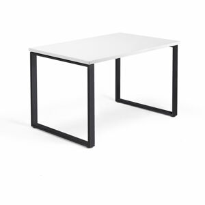 Kancelársky pracovný stôl QBUS, O-rám, 1200x800 mm, biela/čierna