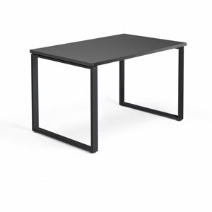 Kancelársky pracovný stôl QBUS, O-rám, 1200x800 mm, čierna/čierna