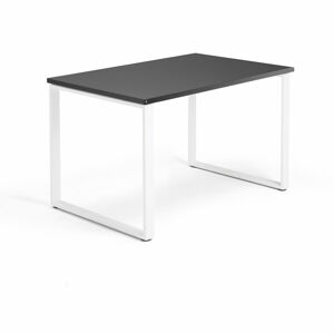 Kancelársky pracovný stôl QBUS, O-rám, 1200x800 mm, čierna/biela