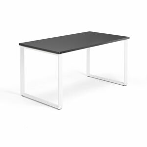Kancelársky pracovný stôl QBUS, O-rám, 1400x800 mm, čierna/biela