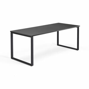 Kancelársky pracovný stôl QBUS, O-rám, 1800x800 mm, čierna/čierna