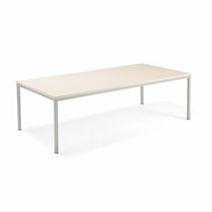 Rokovací stôl MODULUS, 2400x1200 mm, 4 nohy, strieborná / breza