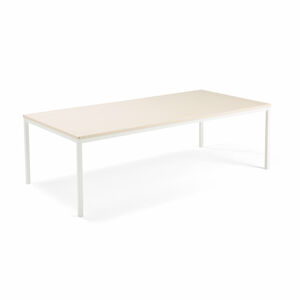 Rokovací stôl MODULUS, 2400x1200 mm, 4 nohy, biela / breza