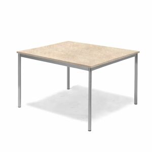 Stôl SONITUS, 1200x1200x720 mm, linoleum - béžová, strieborná