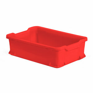 Prepravka plastová PRYCE, 600x400x145 mm, 24 L, červená