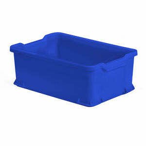 Prepravka plastová PRYCE, 600x400x225 mm, 40 L, modrá