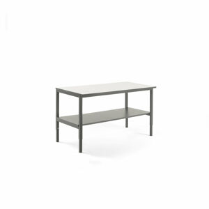 Dielenský stôl CARGO, so spodnou policou, 1600x750 mm, biela / šedá